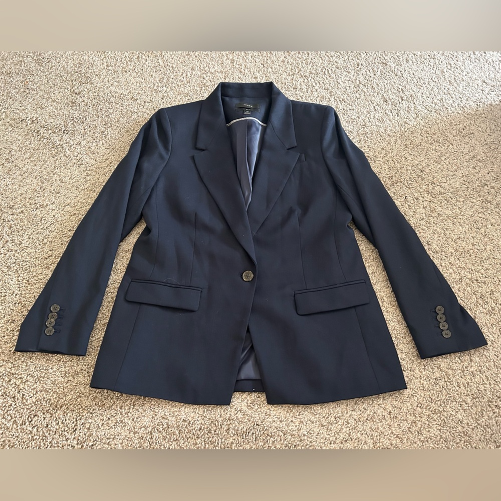 J. Crew Navy Blue Classic Single-Button Blazer